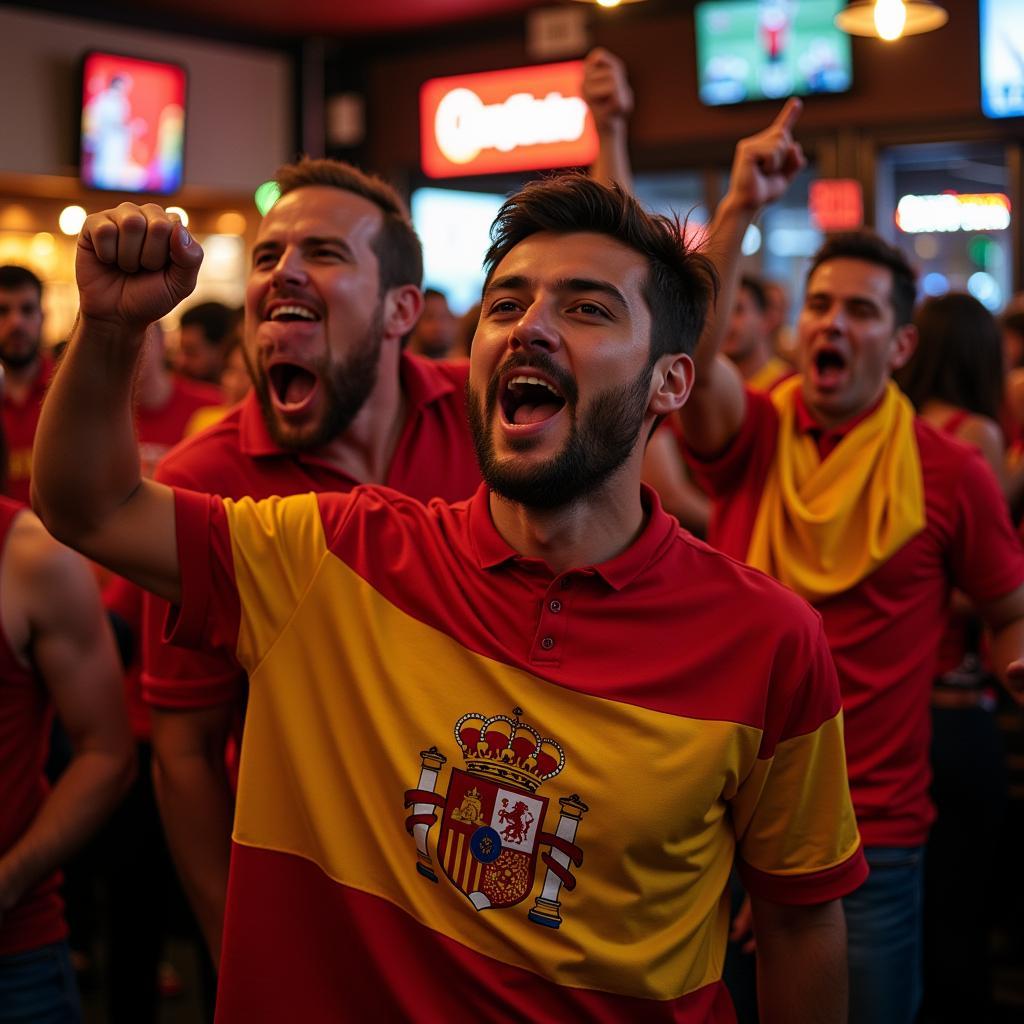 Spanish Football Fans Cheering