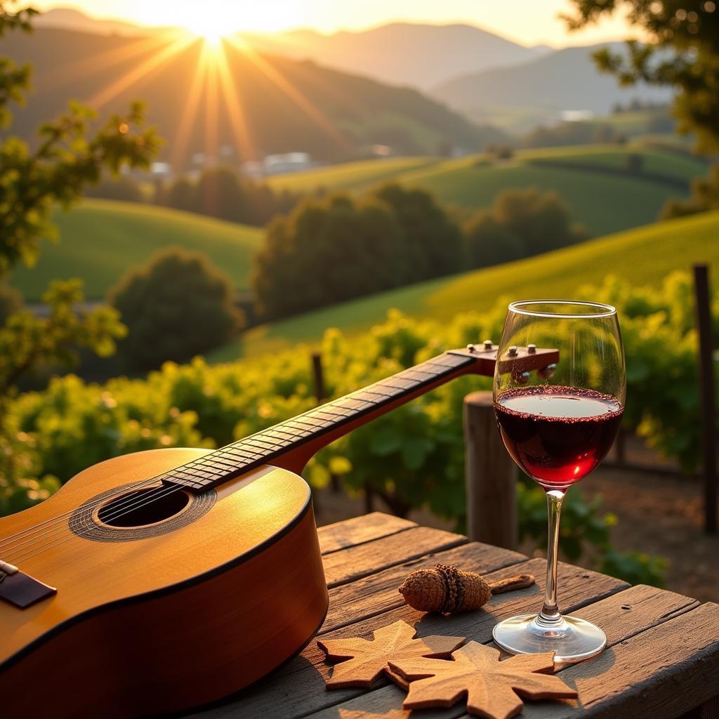 Spanish Guitar and Wine in a Scenic Setting