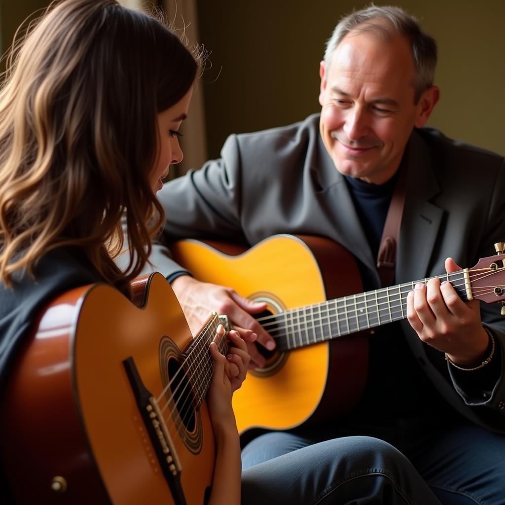 Learning to play Spanish guitar from a local musician