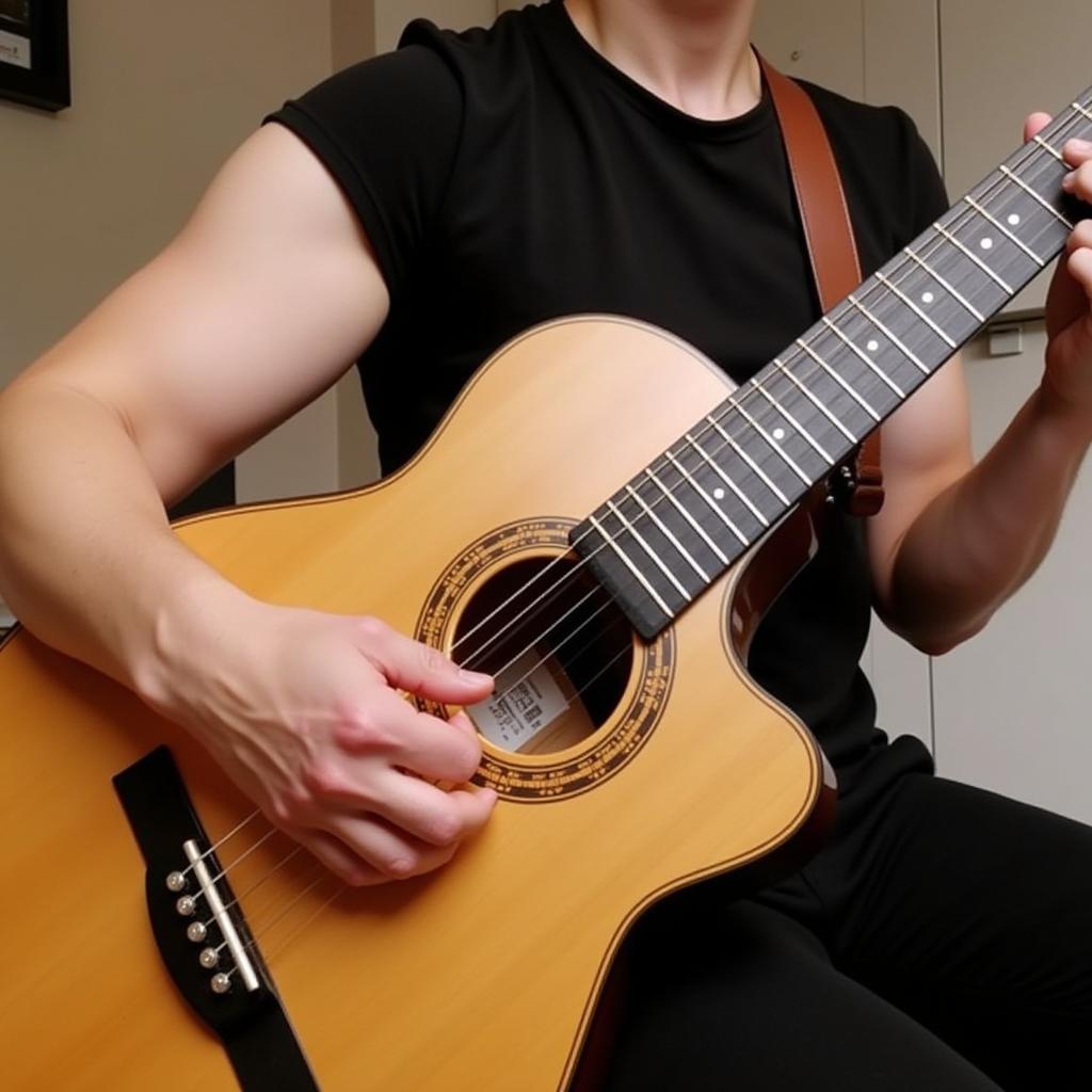 Learning to play the Spanish guitar from a local musician