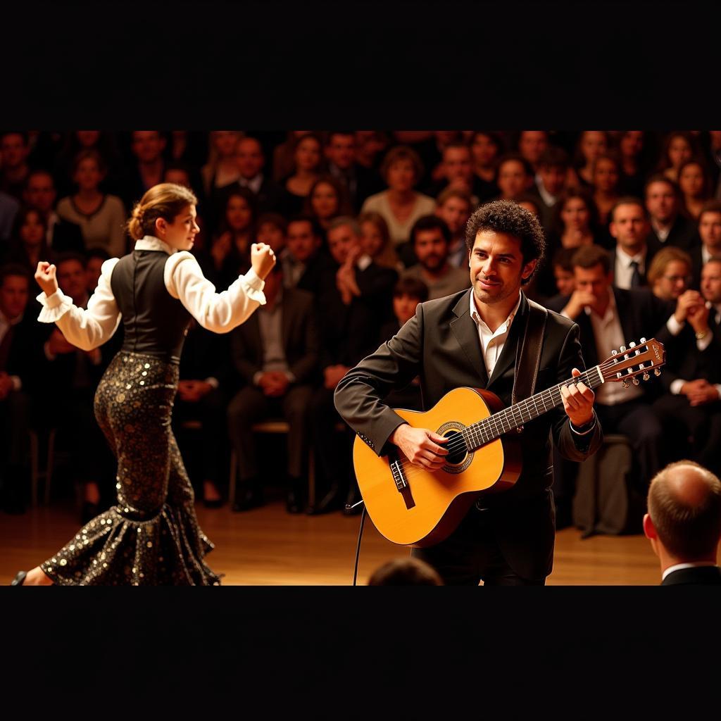 Spanish Guitarist Performing Flamenco