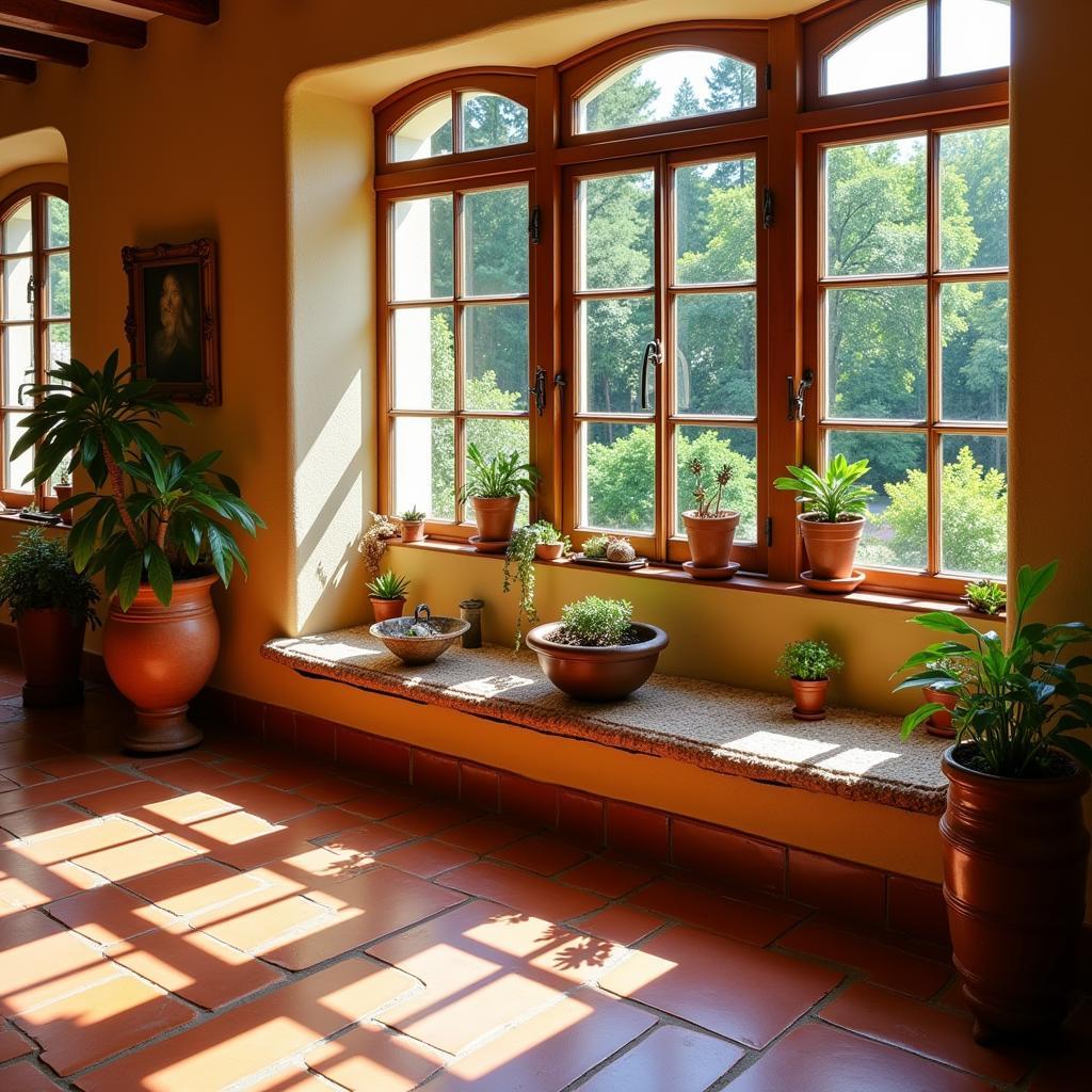 Traditional Spanish home with Boles D'olor on the windowsill