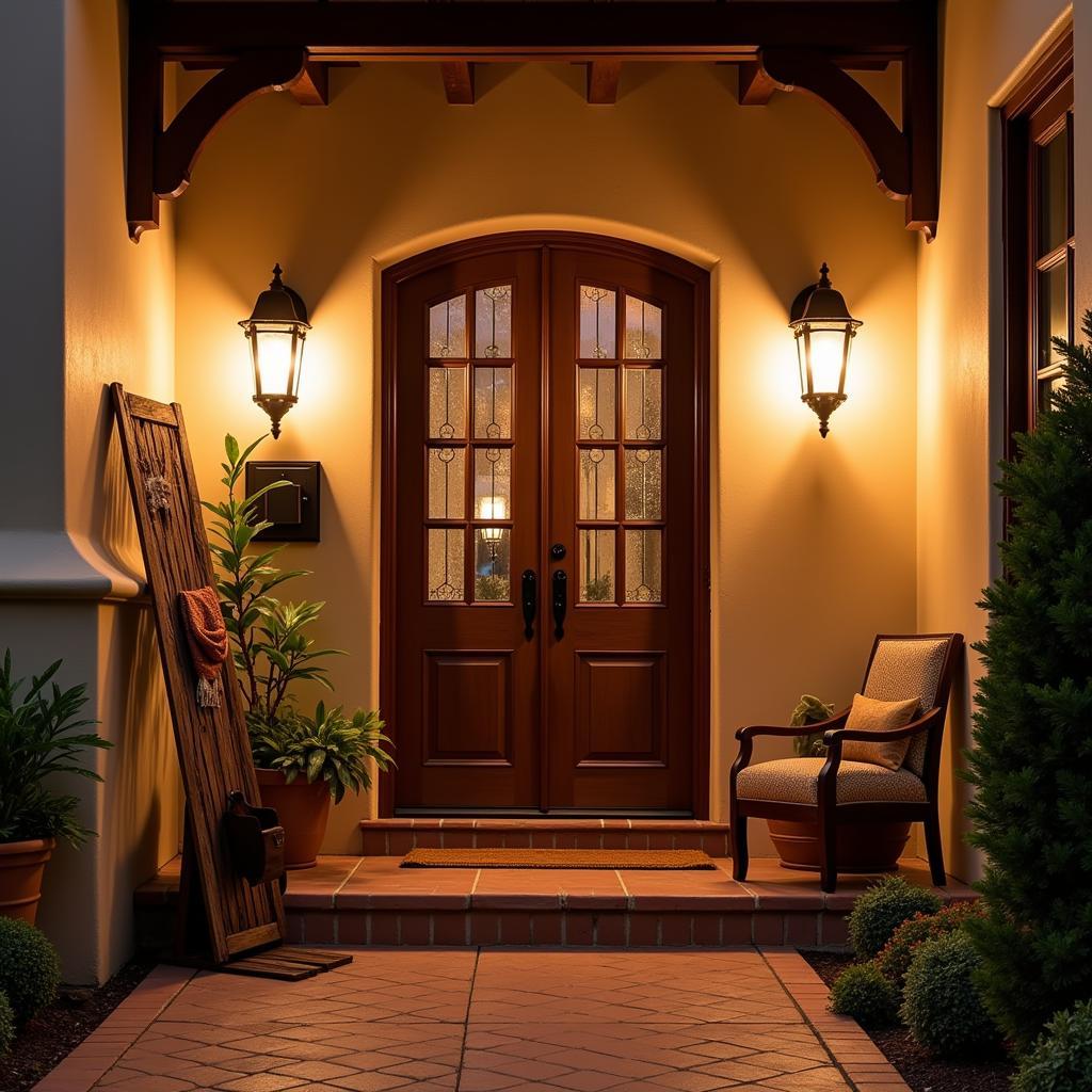 A Spanish Home Entryway featuring a Kenay Home Zapatero