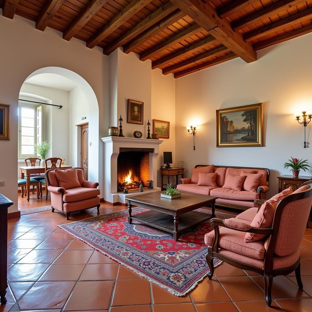 Cozy living room in a traditional Spanish home