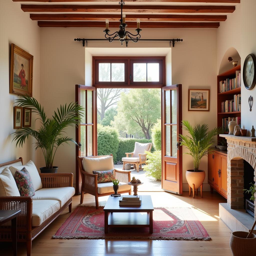 Relaxing in a Spanish home stay living room