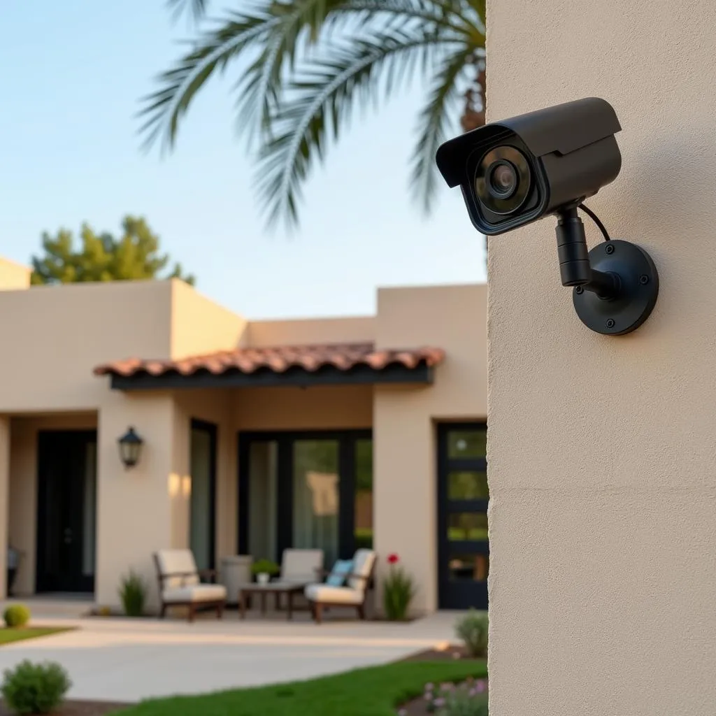 Spanish Home with Security Camera