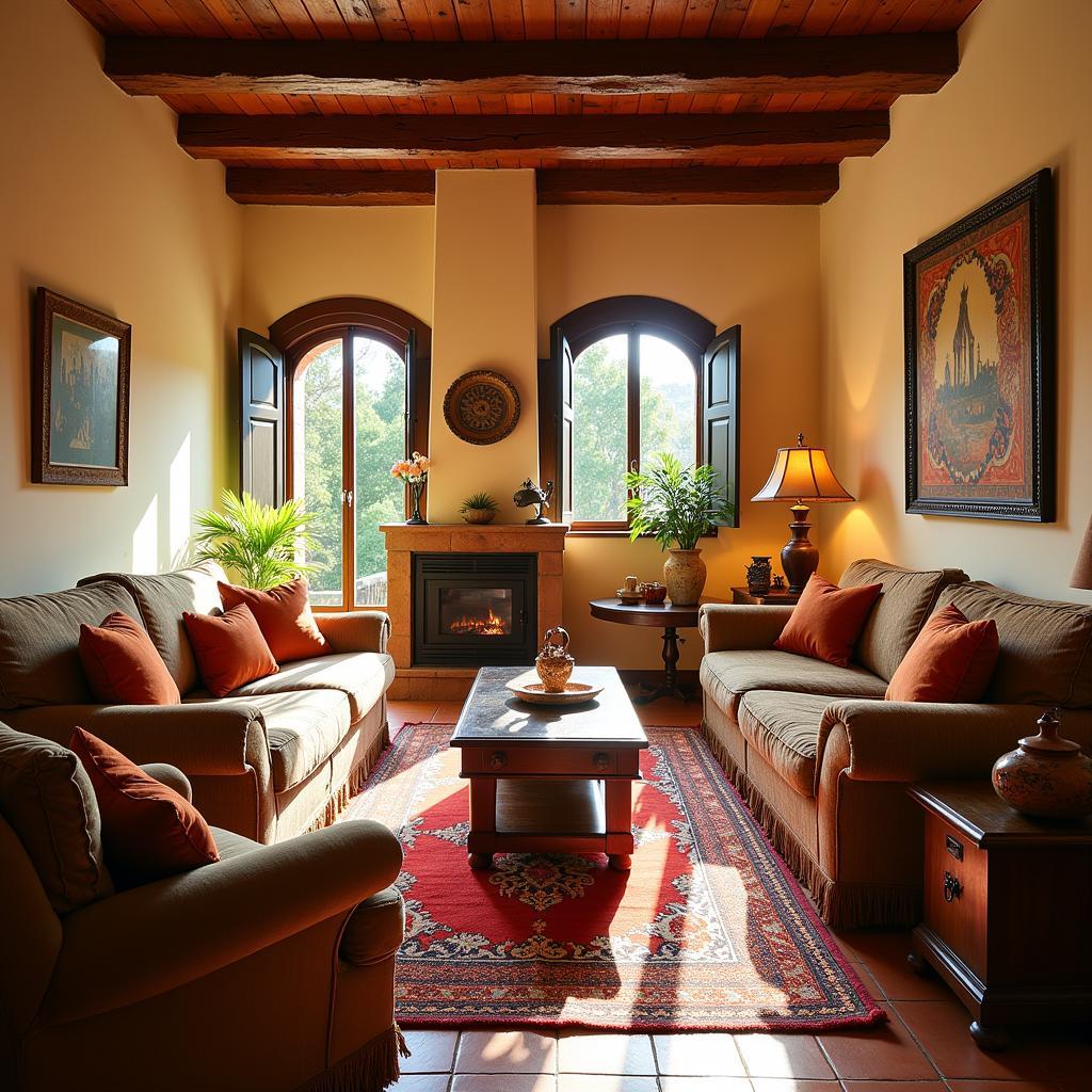 Cozy living room in a Spanish homes classics homestay