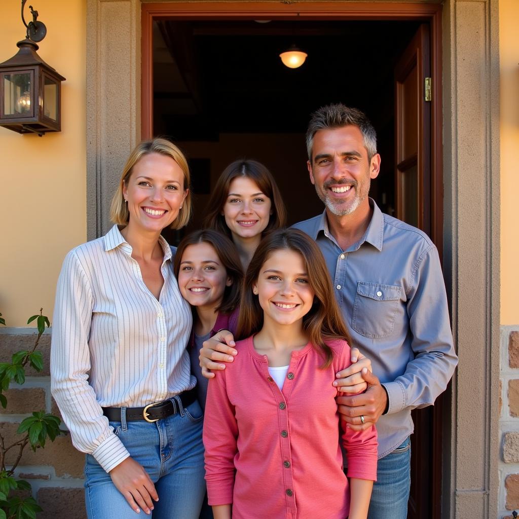 A welcoming Spanish family in their traditional home, circa 2013