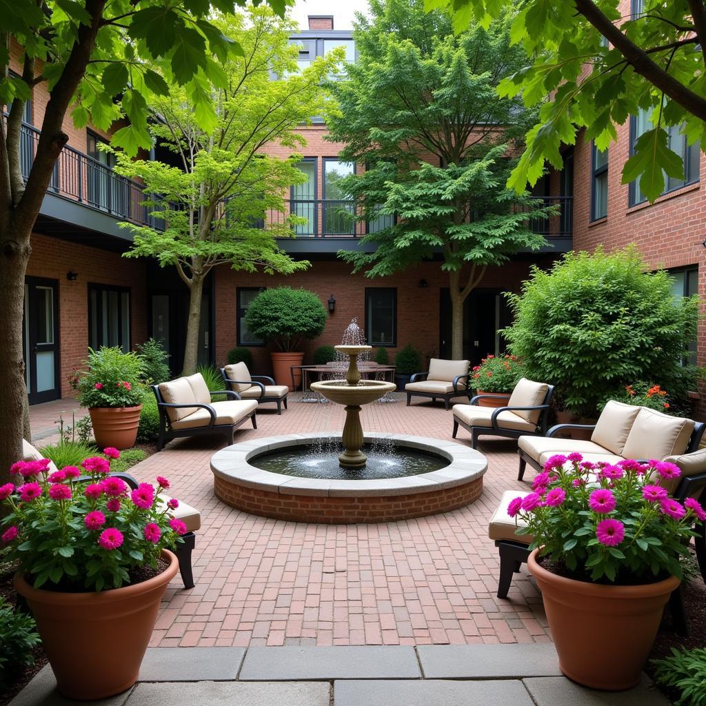 Charming courtyard of a Spanish homestay