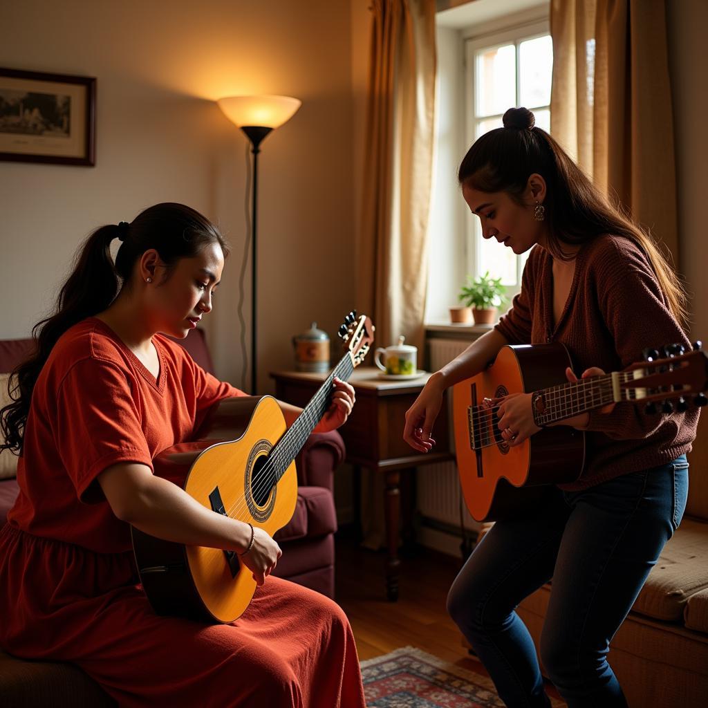 Guest learning flamenco