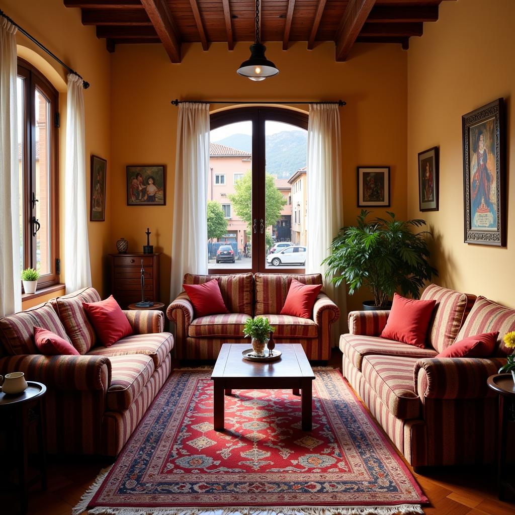 Cozy Living Room in a Spanish Homestay