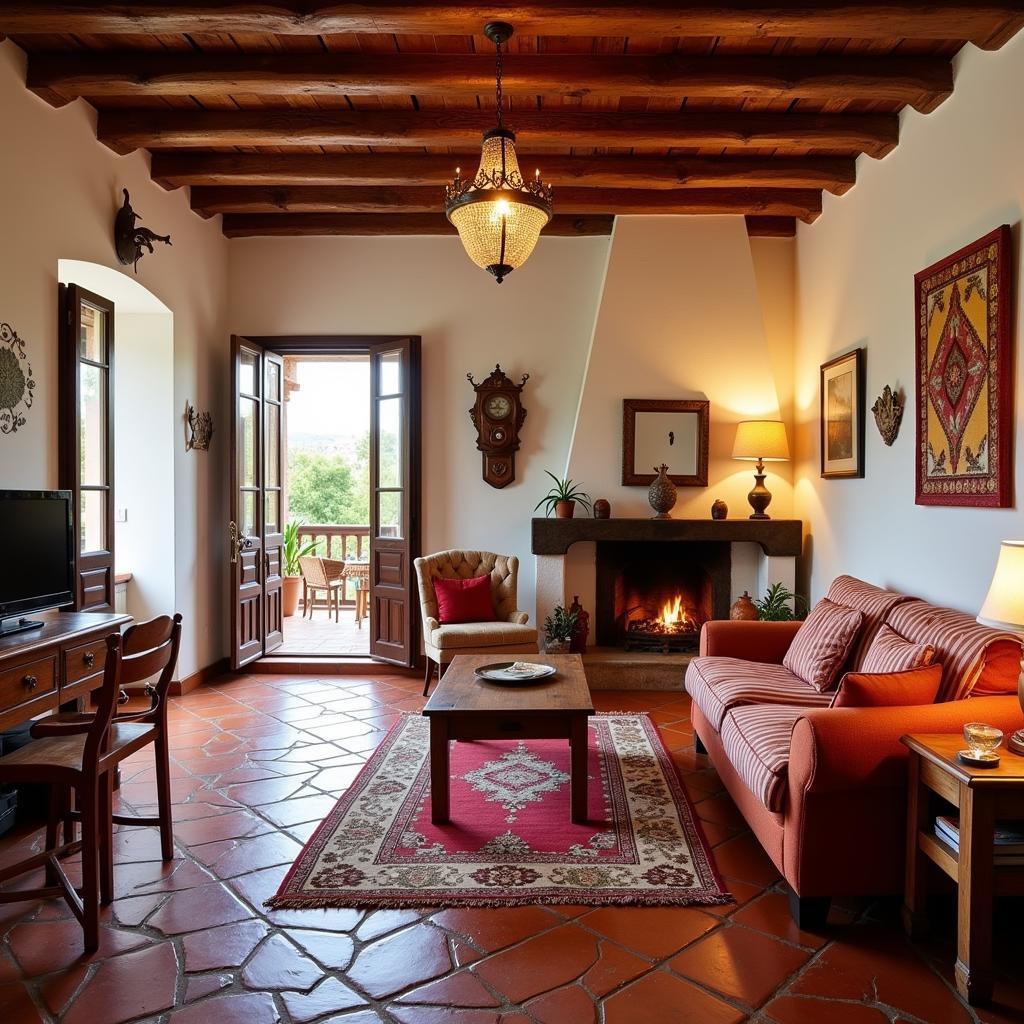 Cozy living room in a traditional Spanish home