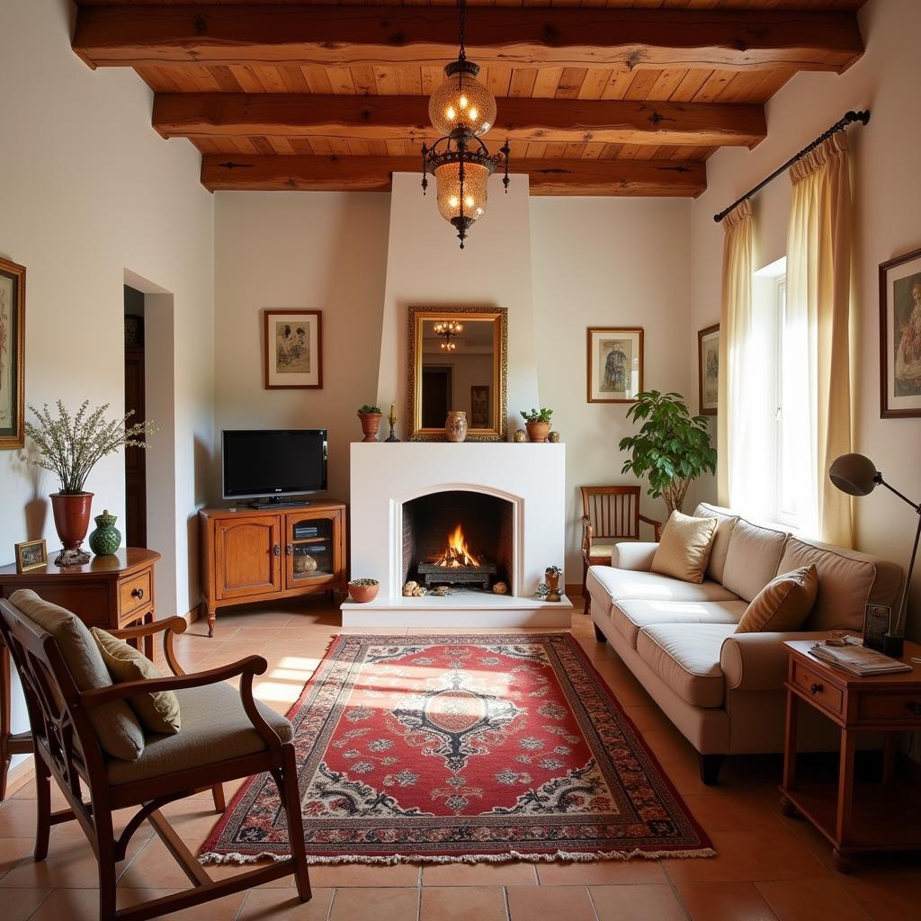 Cozy living room in a Spanish homestay