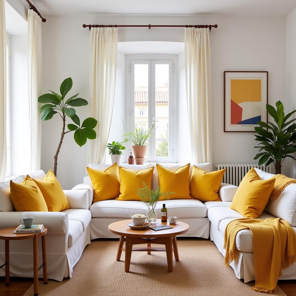 Cozy living room in a Spanish homestay