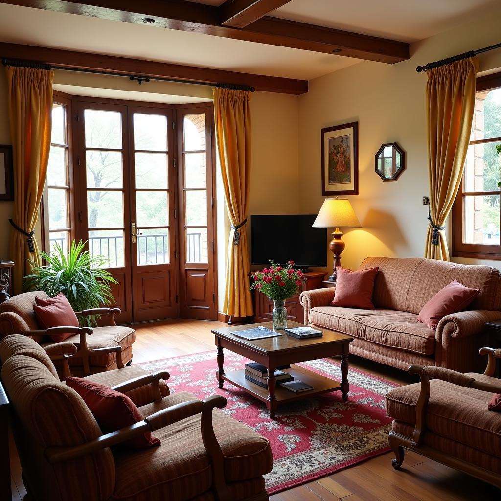 Cozy living room in a Spanish homestay