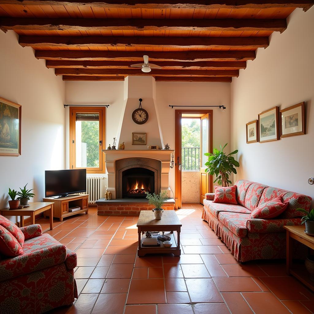 Cozy living room in a Spanish homestay