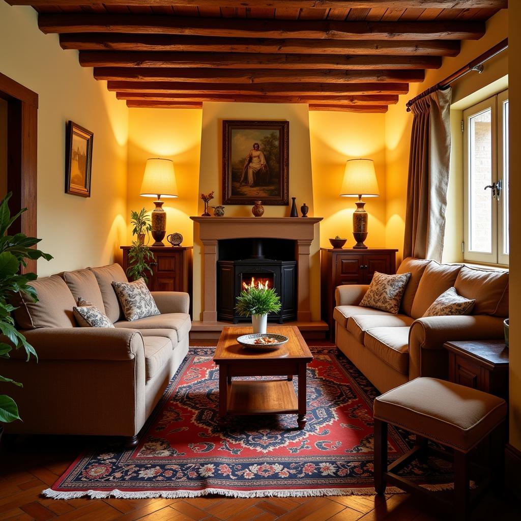 Relaxing in a Spanish Homestay Living Room