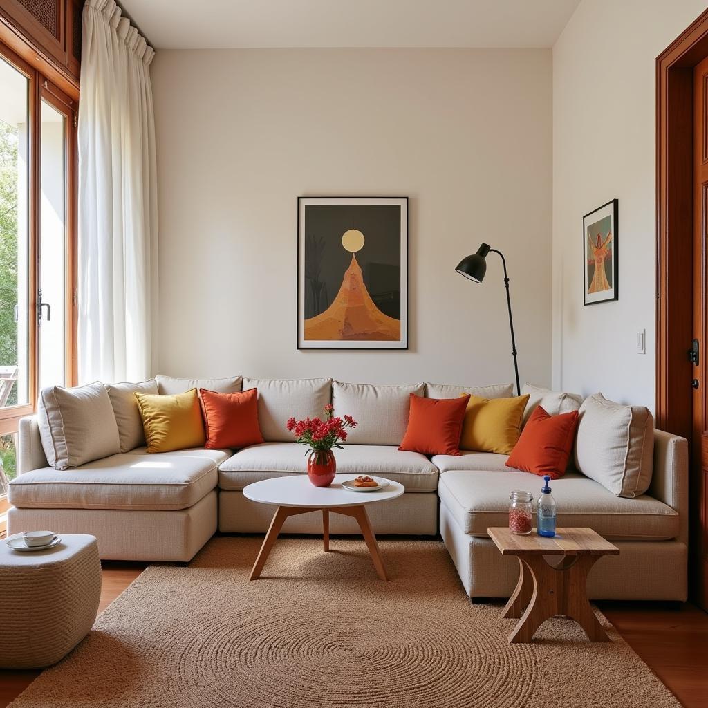 Inviting living room in a Spanish homestay