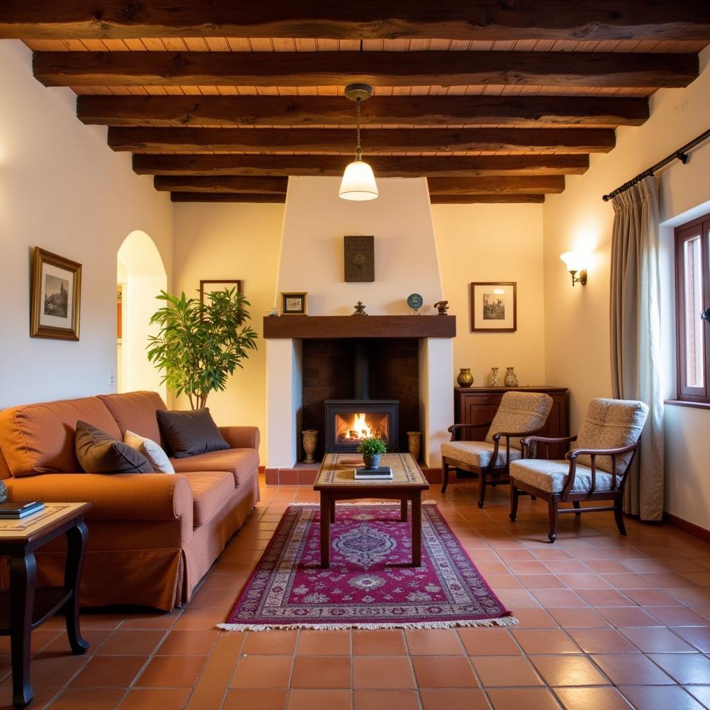 Cozy living room in a Spanish homestay