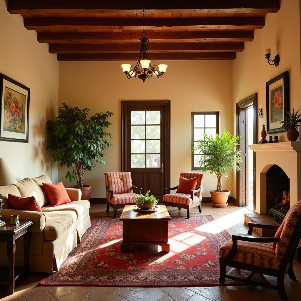 Cozy living room in a Spanish homestay