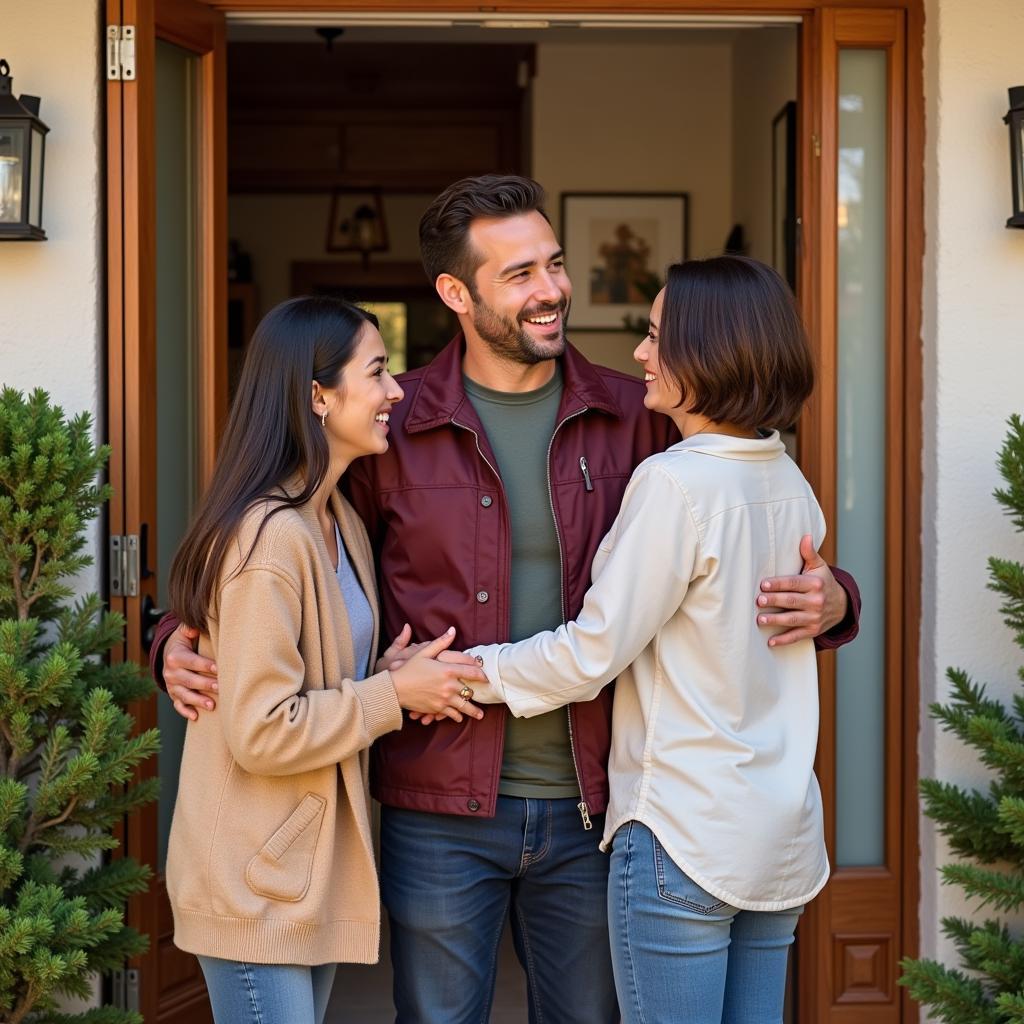 Host family welcoming a guest