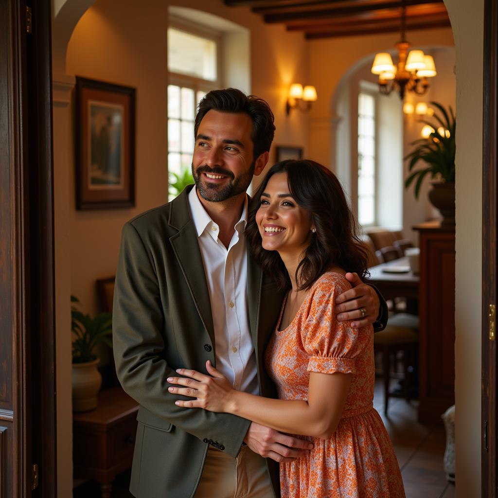 Spanish host family welcoming guest with open arms