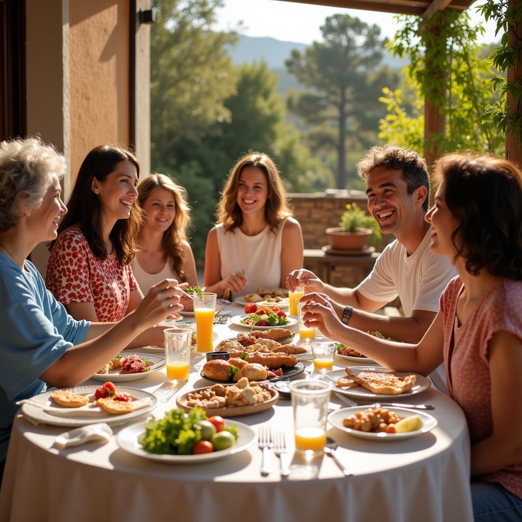 Enjoying a Meal with a Spanish Host Family