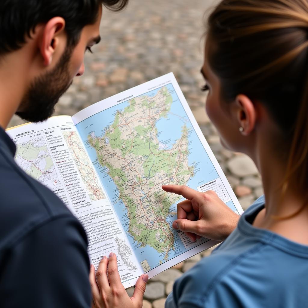 Host showing local map to guests