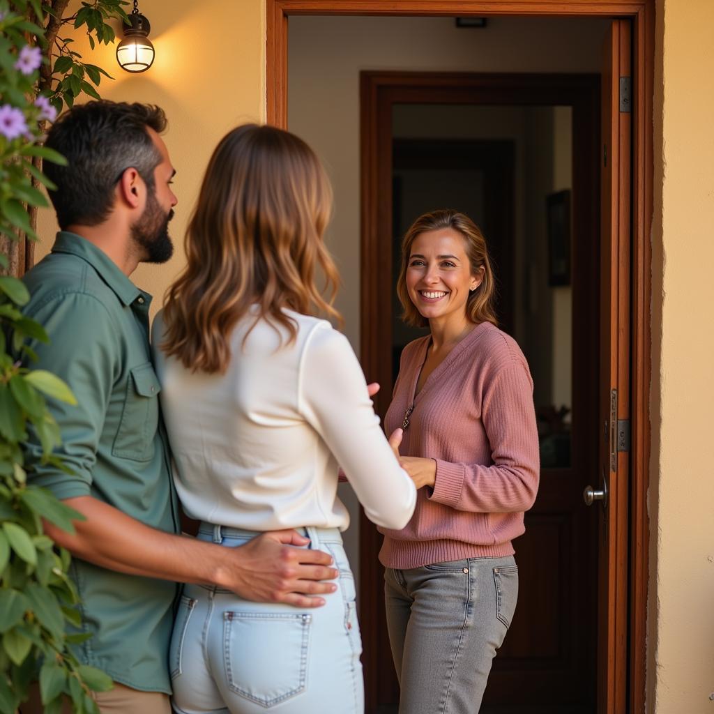 Spanish host welcoming guests with open arms