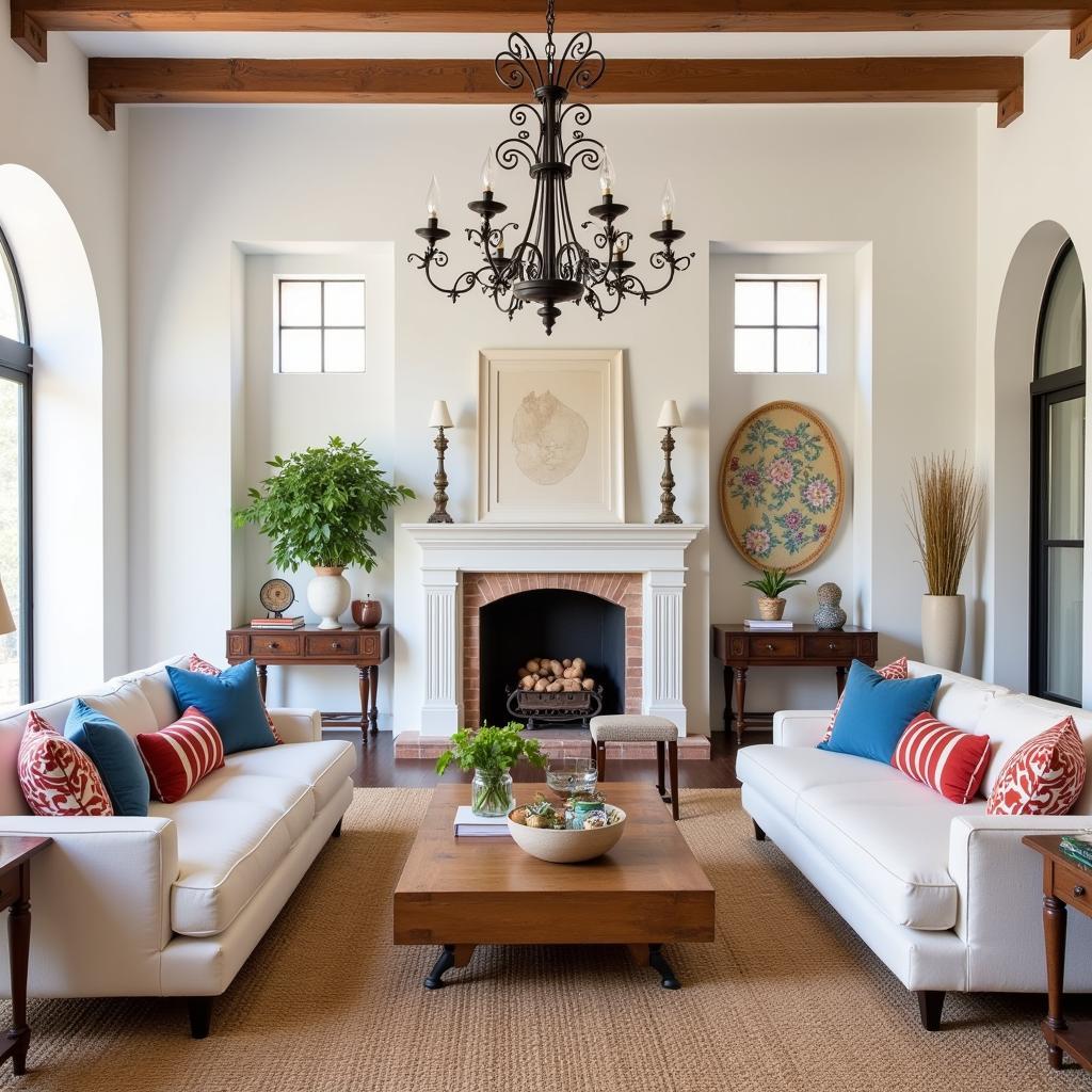 Living room with Spanish decor elements