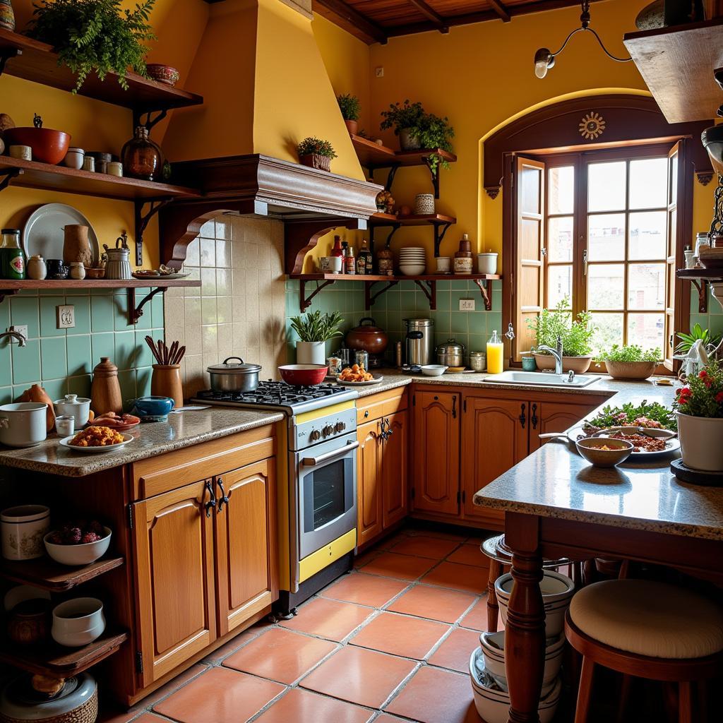 Authentic Spanish Kitchen Scene