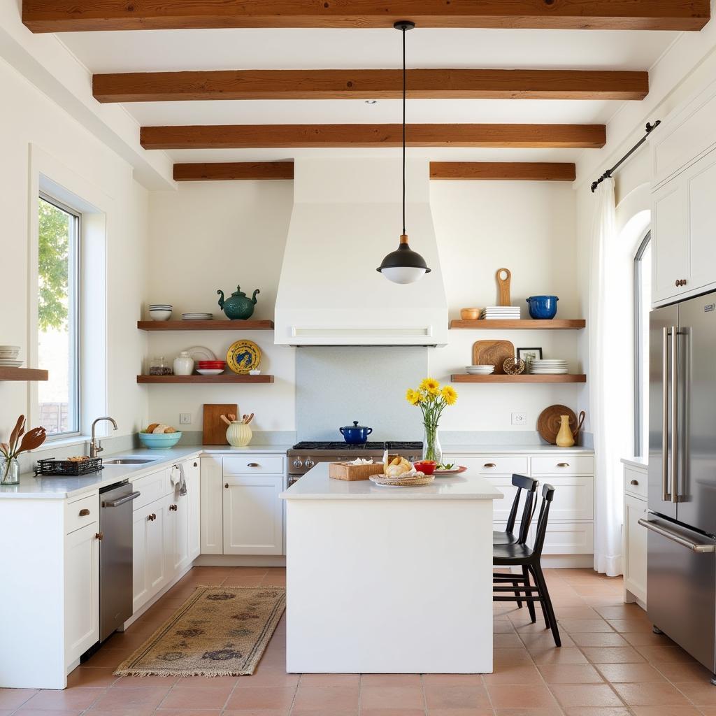 Open Shelving in a Spanish Kitchen