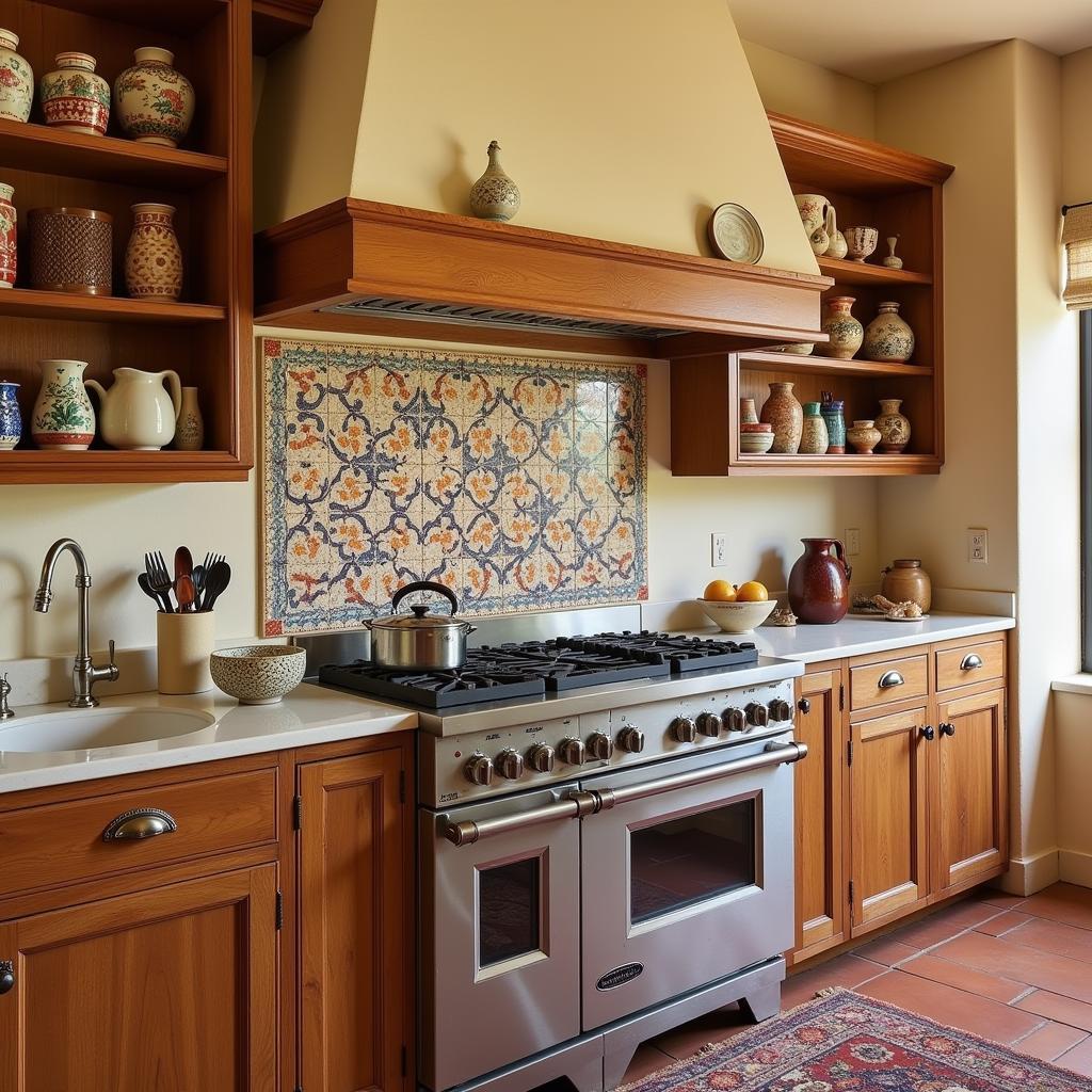 Spanish Kitchen with Tile Accents