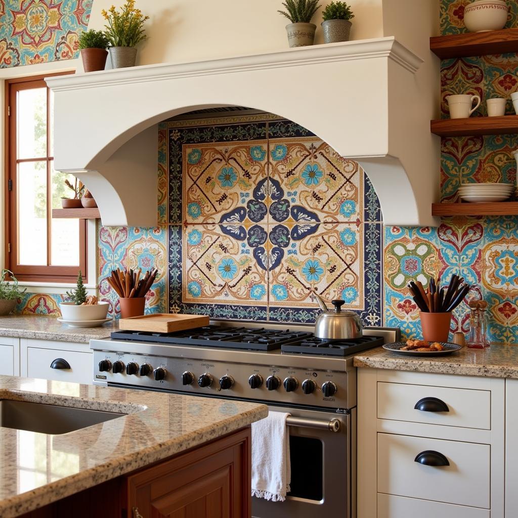 Vibrant Spanish Kitchen Tiles