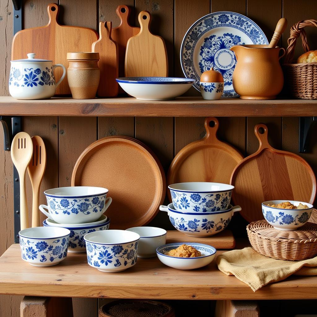 A collection of traditional Spanish kitchenware