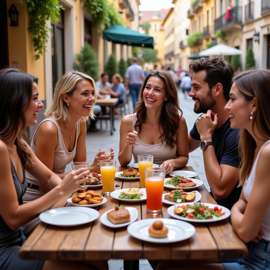 Sharing tapas and laughter in Spain