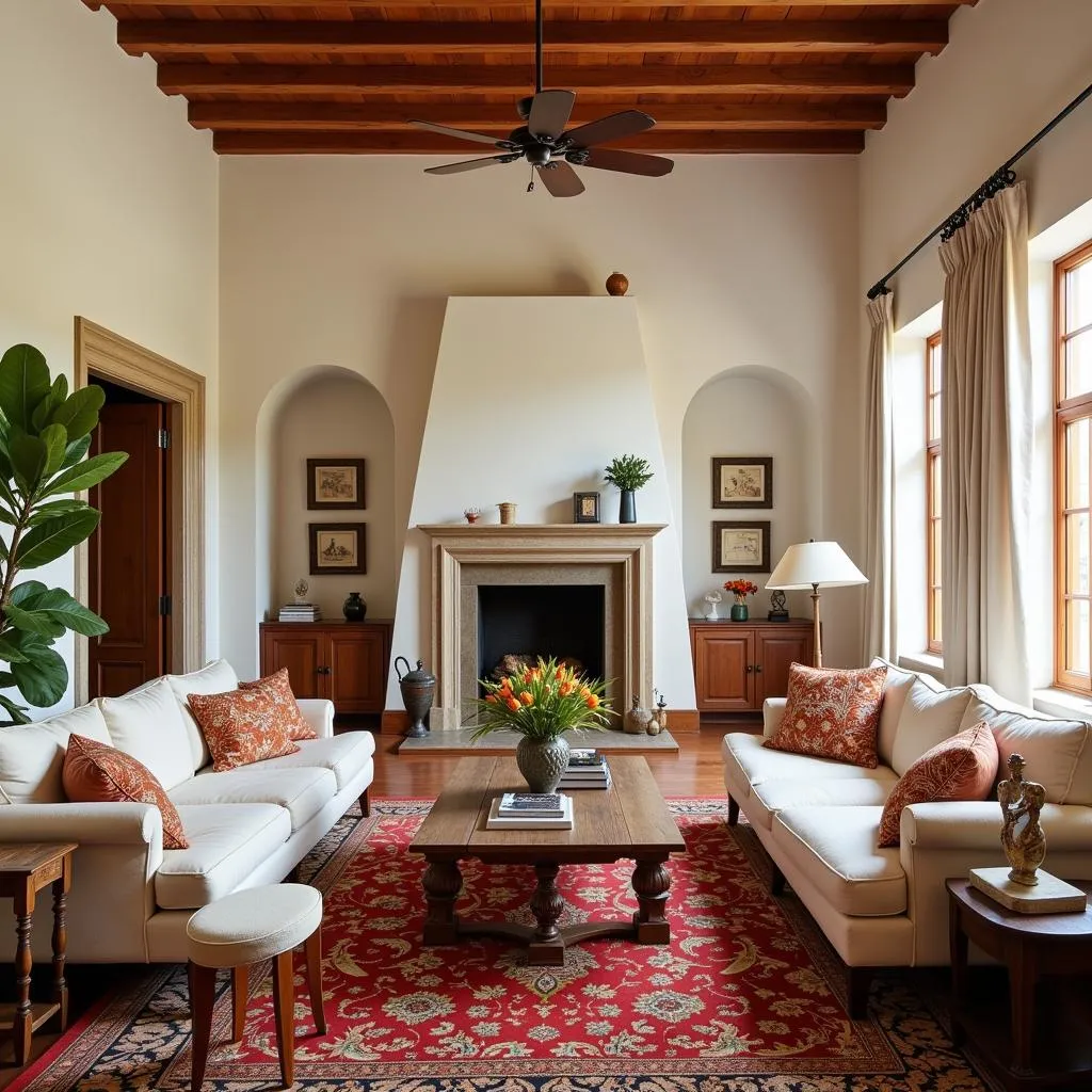 Traditional Spanish living room with &quot;comoda&quot;