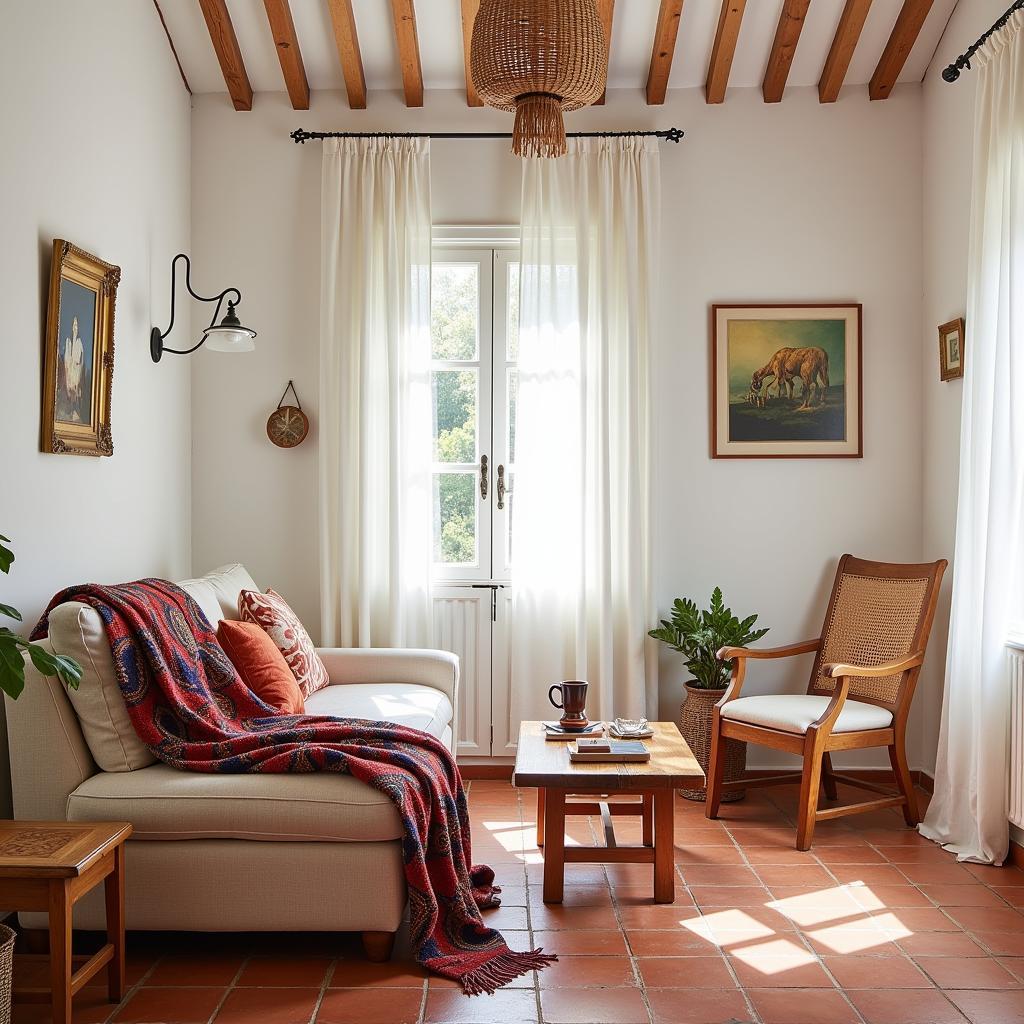 Spanish Living Room with Zara Home Blanket