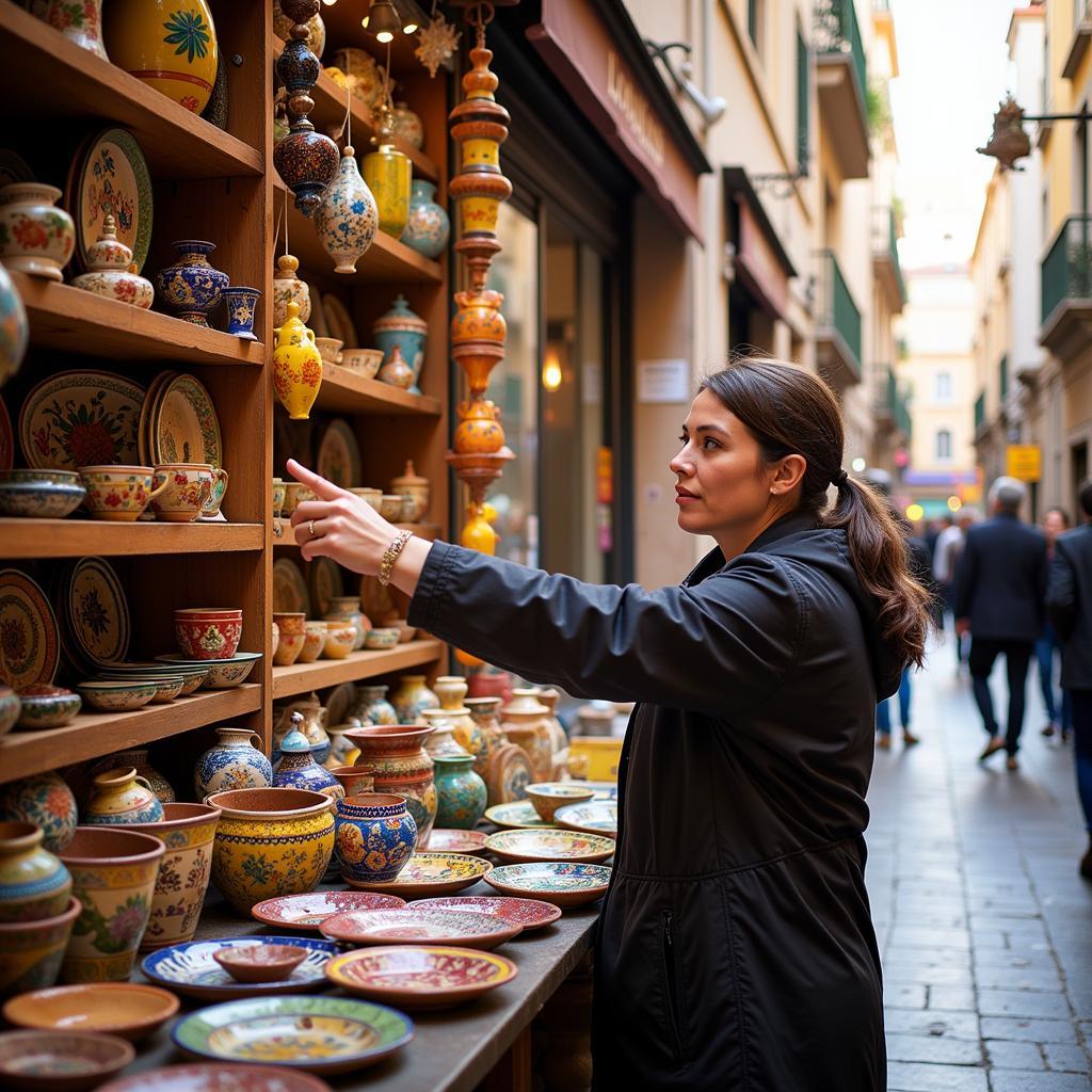 Exploring a bustling local market with homestay host