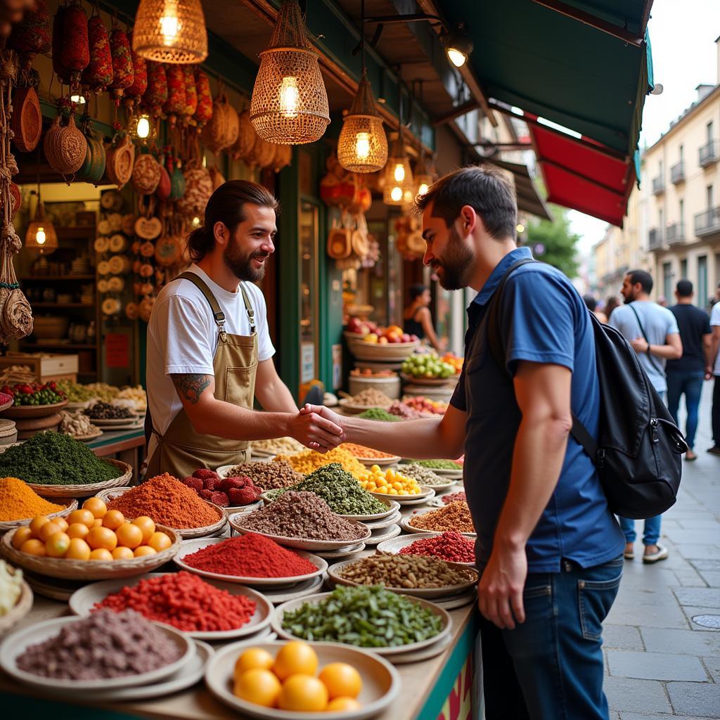 Exploring a local market in Spain