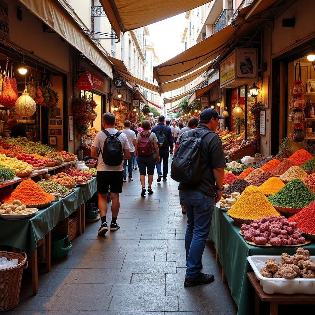 Bustling Spanish Local Market