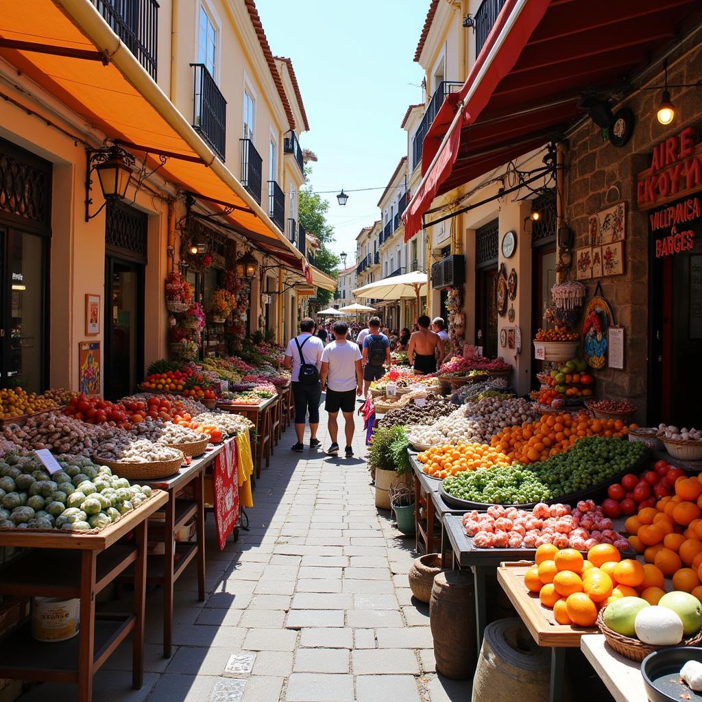 Exploring a bustling Spanish local market