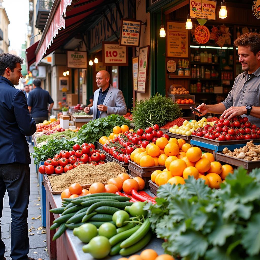 Bustling Spanish Local Market