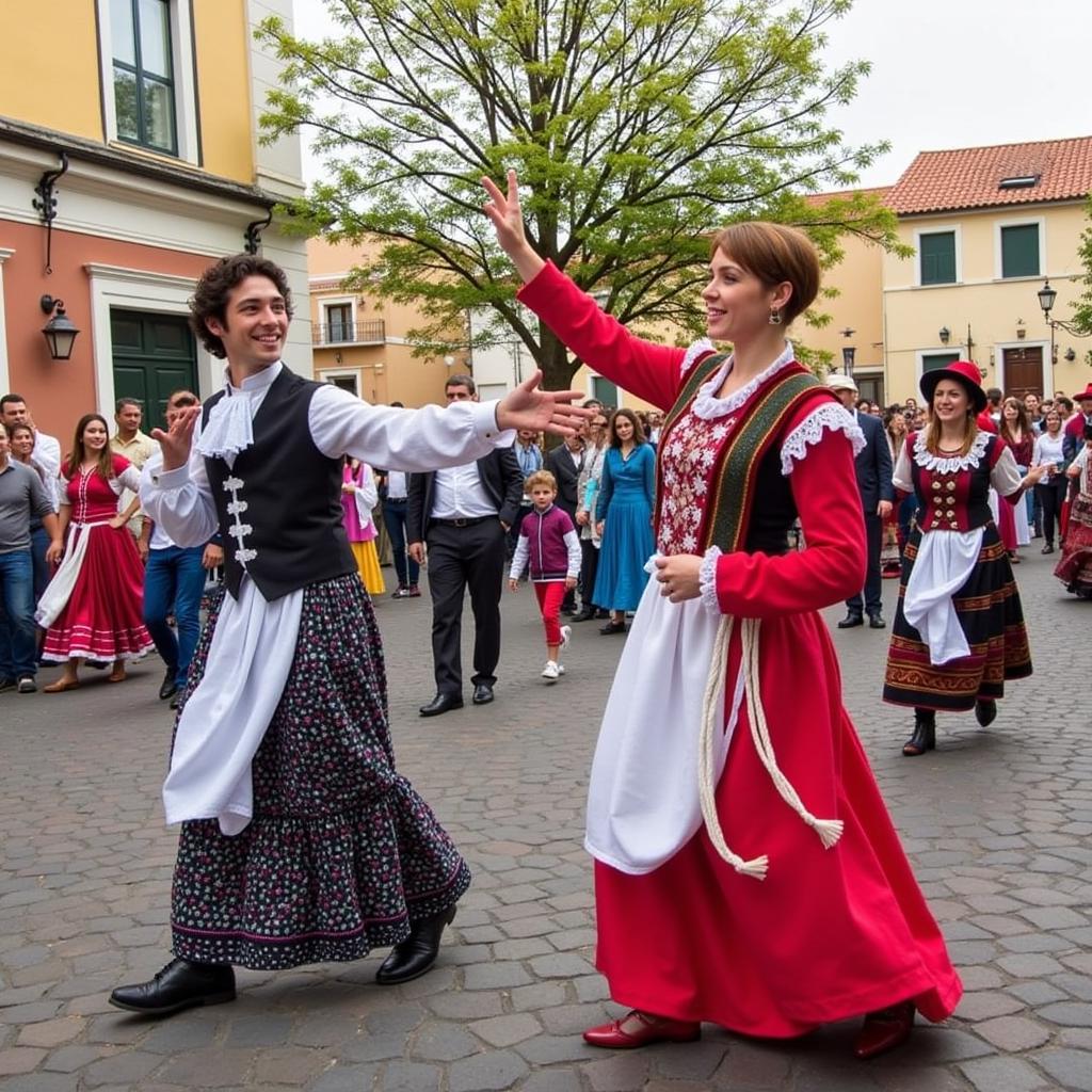 Spanish Locals Enjoying a Festival