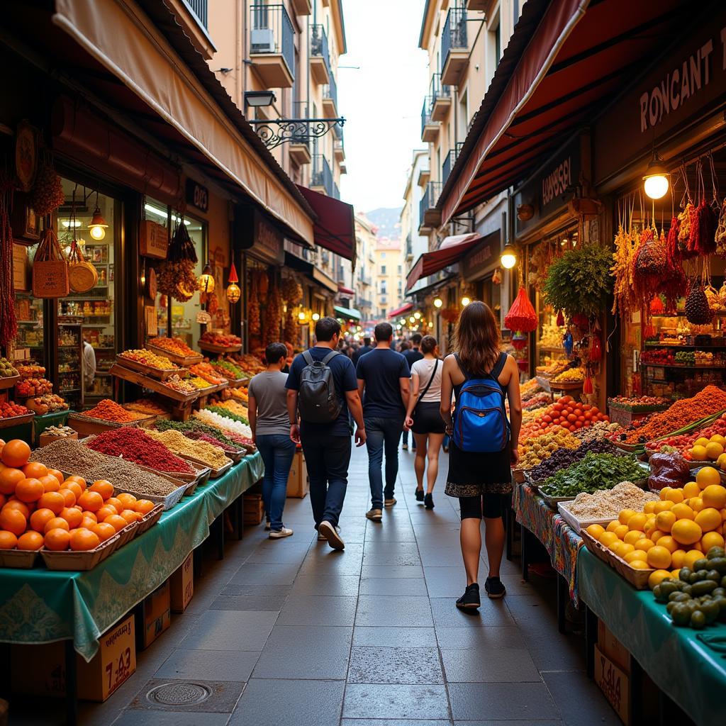 Vibrant local market in Spain