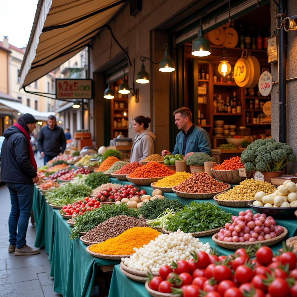 Spanish Market with Fresh Produce