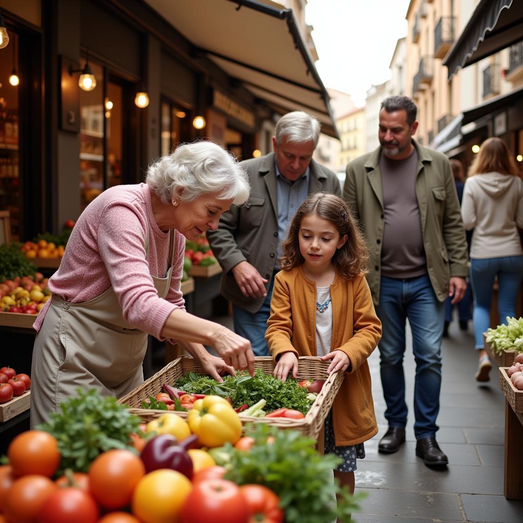 Generations Connect at a Spanish Market