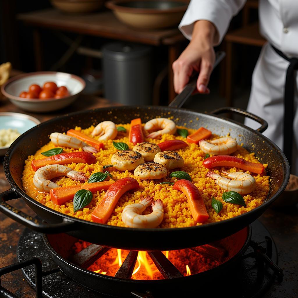 Traditional Paella Preparation