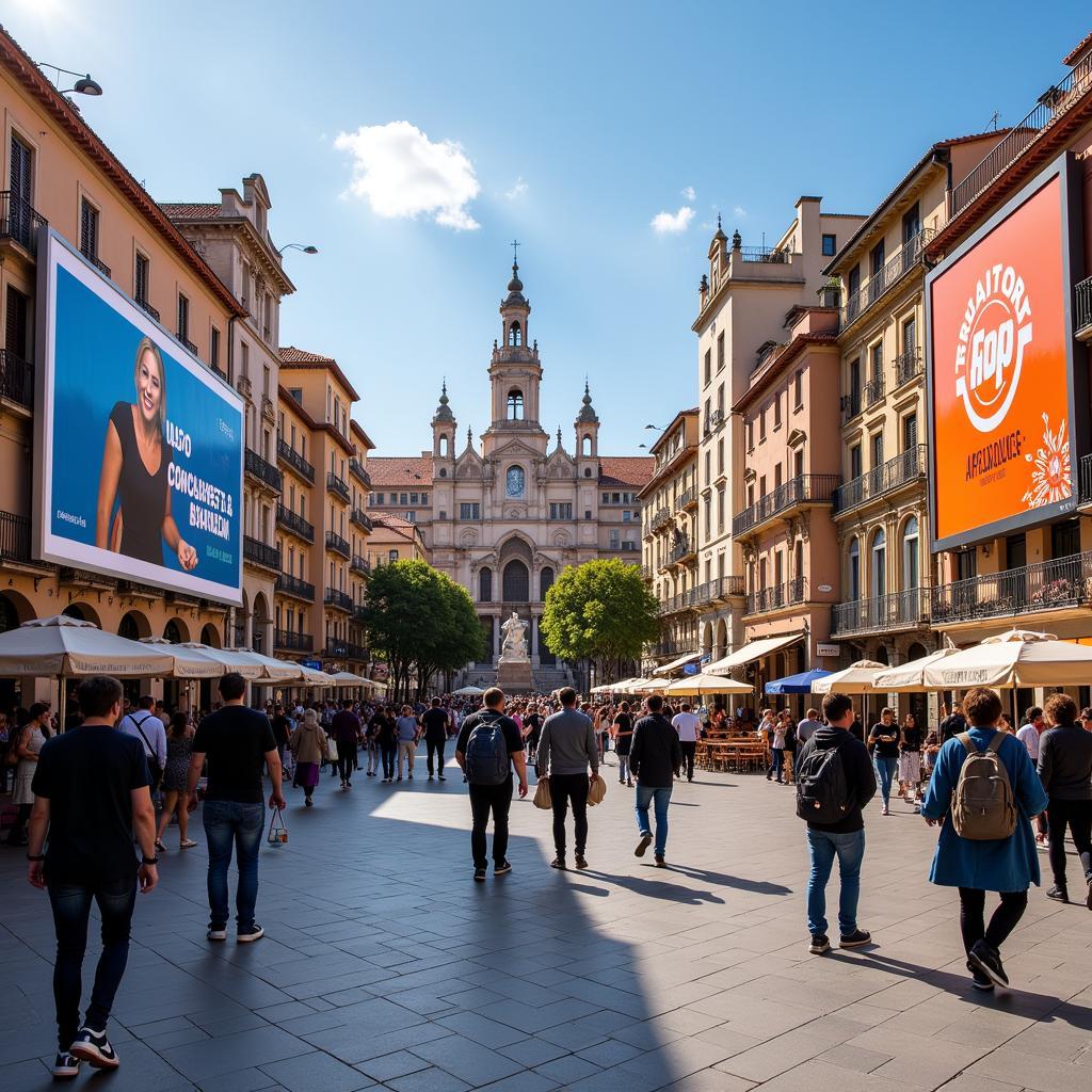 billboard-in-spanish-plaza