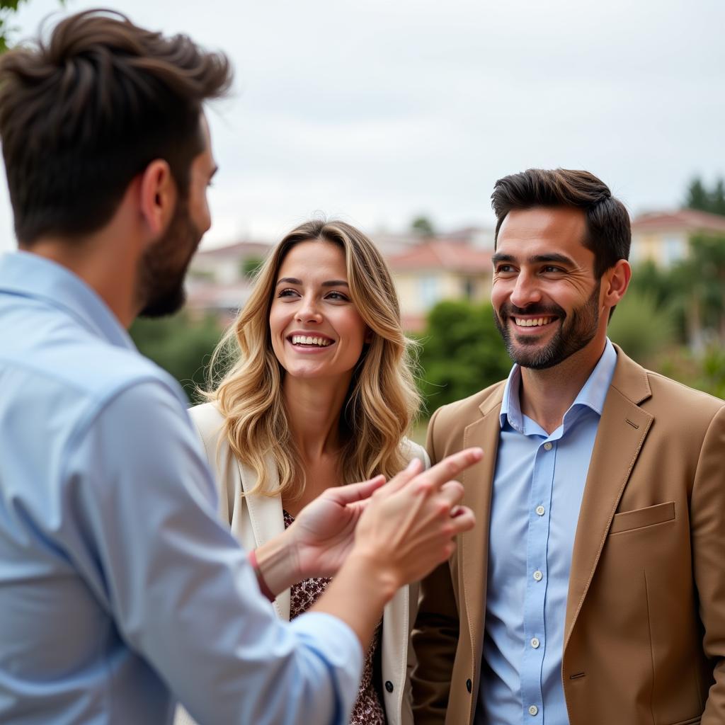 Spanish Real Estate Agent Showing Property to Couple